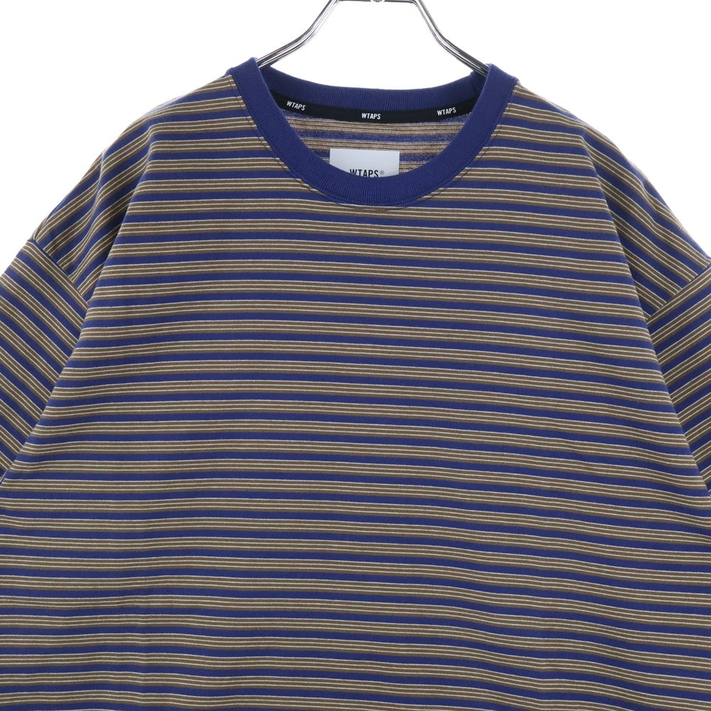 WTAPS(ダブルタップス) 25SS BDY02 SS ボーダー柄半袖Tシャツ カットソー ブラウン/ブルー 251ATDT-CSM36