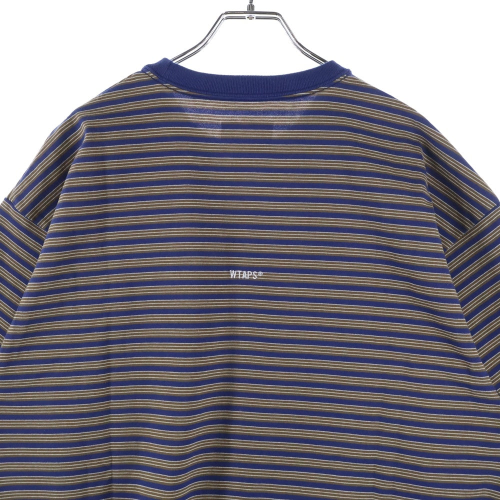WTAPS(ダブルタップス) 25SS BDY02 SS ボーダー柄半袖Tシャツ カットソー ブラウン/ブルー 251ATDT-CSM36