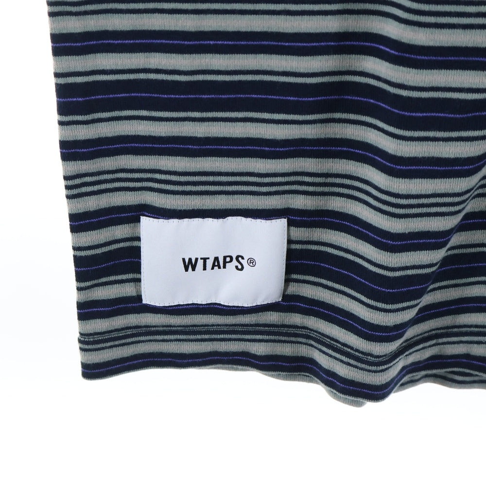 WTAPS(ダブルタップス) 25SS BDY01 SS ボーダー柄半袖Tシャツ カットソー ベージュ/ブラック 251ATDT-CSM22