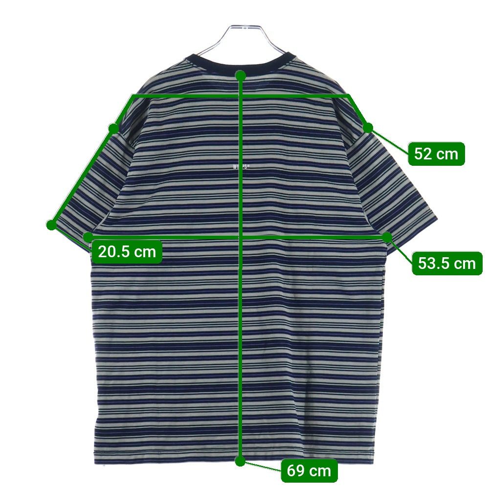 WTAPS(ダブルタップス) 25SS BDY01 SS ボーダー柄半袖Tシャツ カットソー ベージュ/ブラック 251ATDT-CSM22