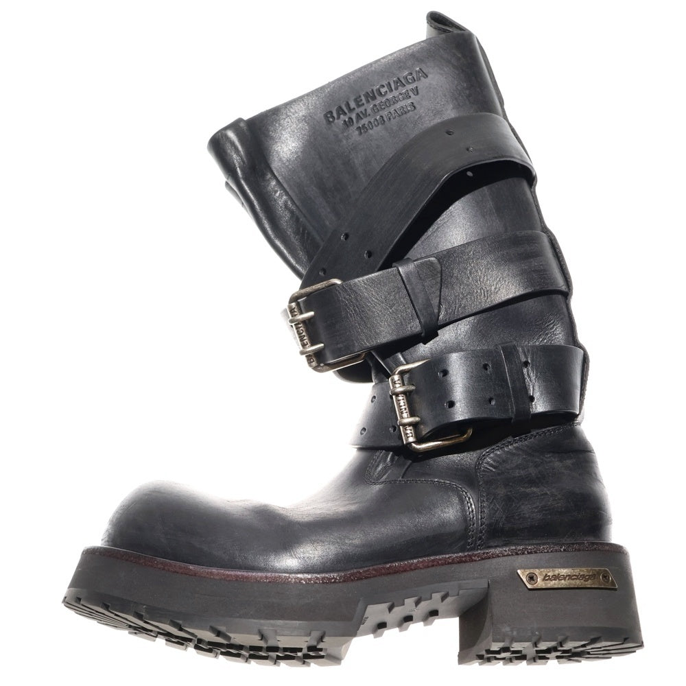 BALENCIAGA(バレンシアガ) VENOM HIGH BOOTS 833592WBEQ11000 ヴェノム ハイブーツ カーフスキン ブラック