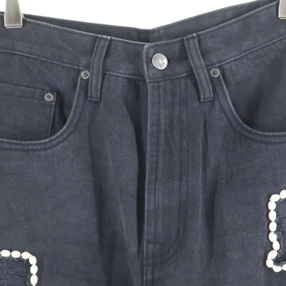 GLASS CYPRESS(グラスサイプレス) PEARLED BLACK DENIM パールドブラックデニム ダメージデニムパンツ ブラック