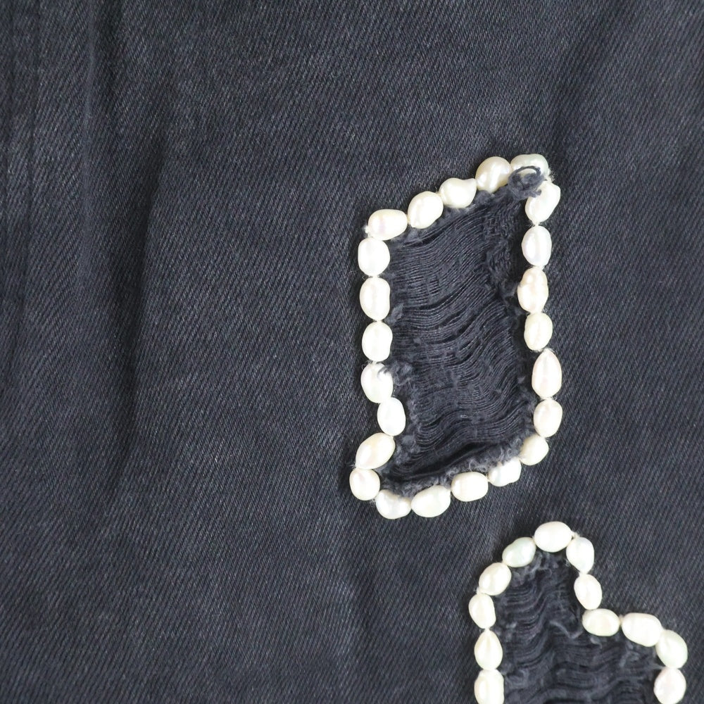 GLASS CYPRESS(グラスサイプレス) PEARLED BLACK DENIM パールドブラックデニム ダメージデニムパンツ ブラック