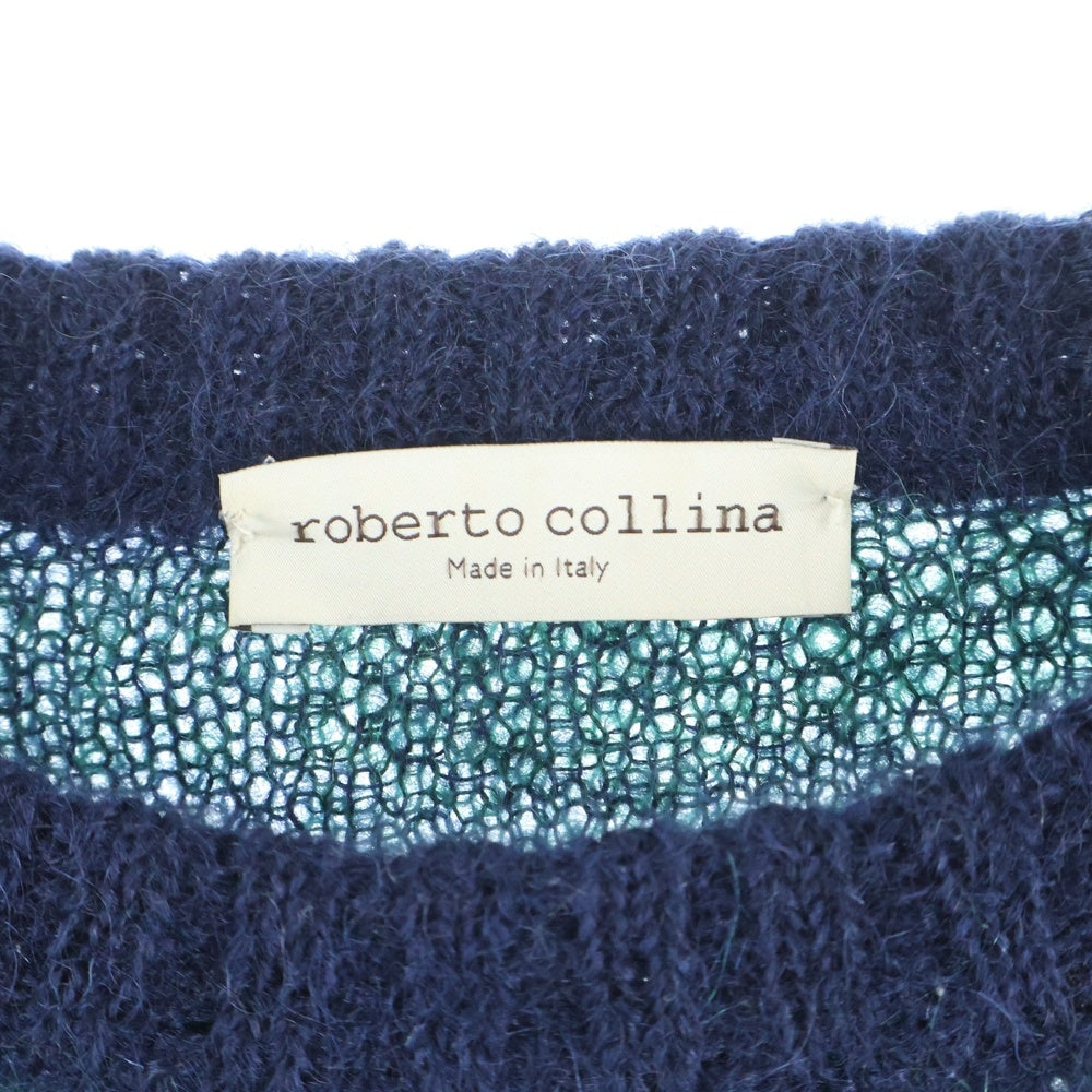 roberto collina(ロベルトコリーナ) チェック柄 モヘアセーター グリーン