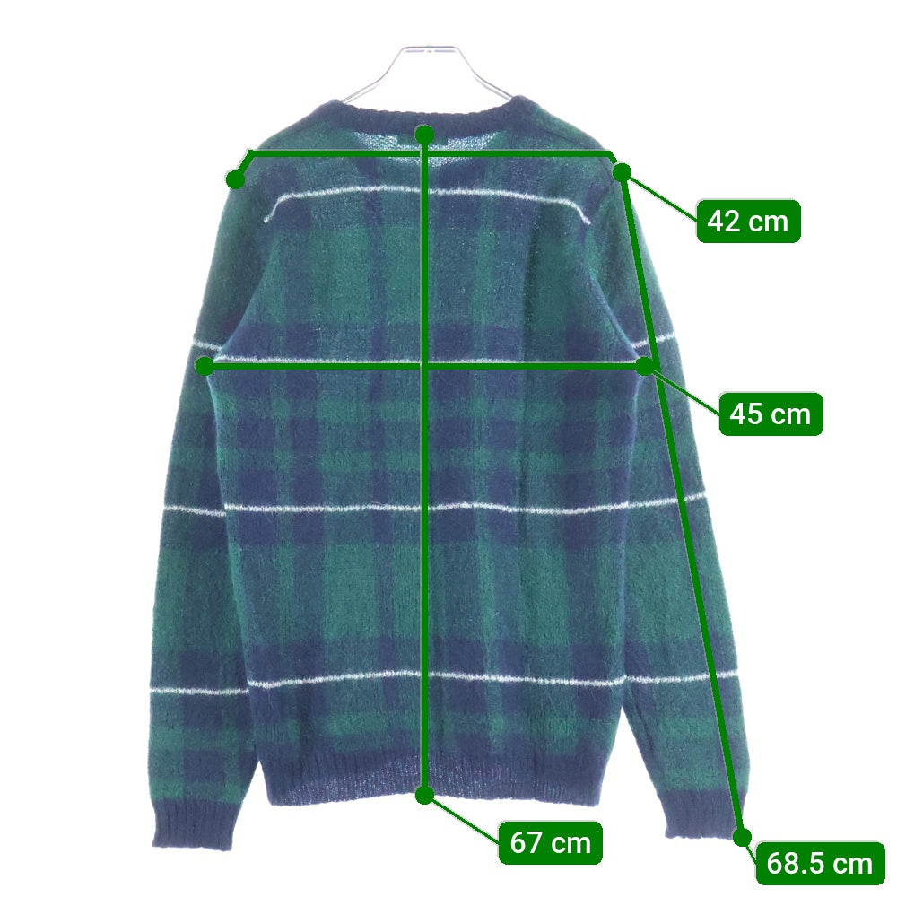 roberto collina(ロベルトコリーナ) チェック柄 モヘアセーター グリーン