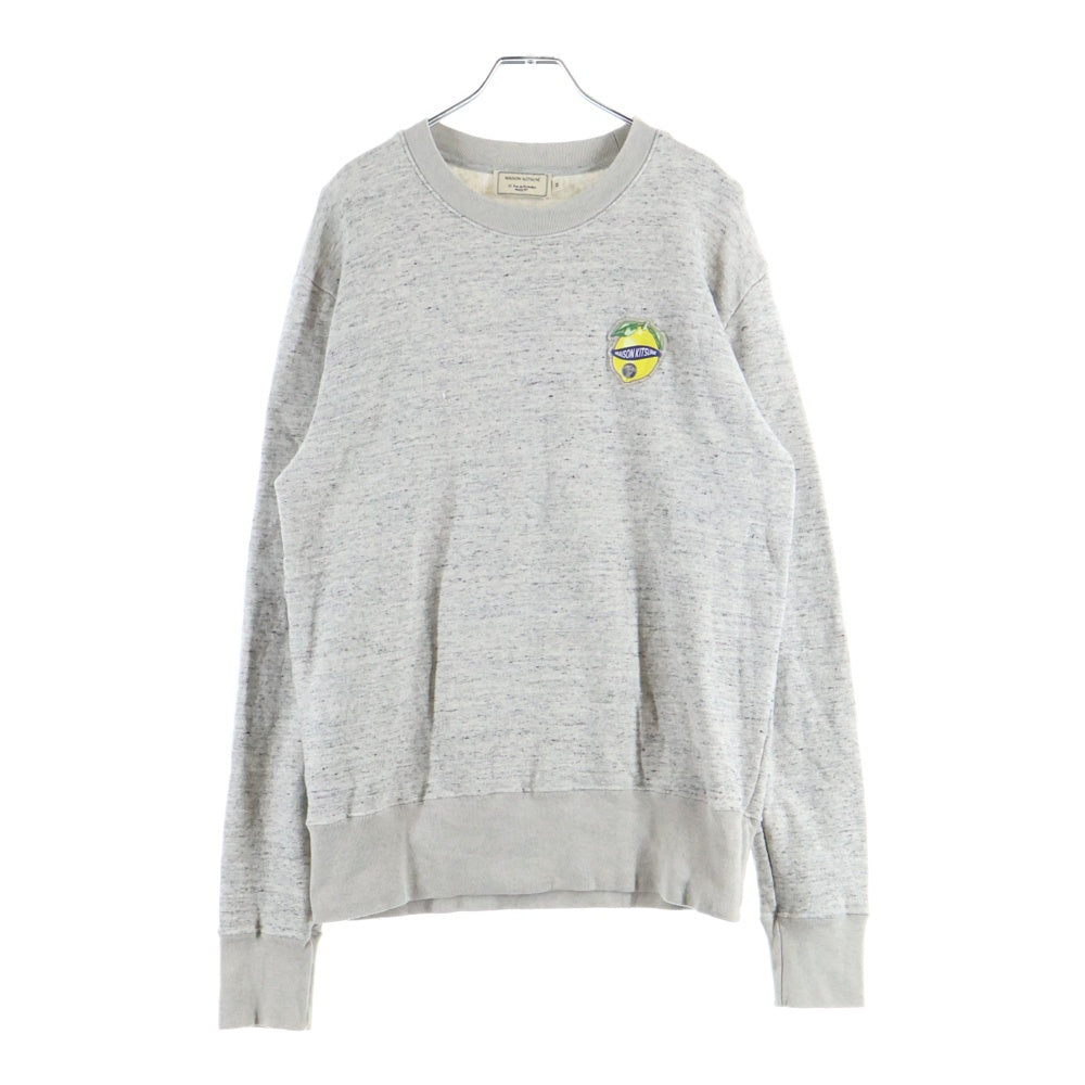 MAISON KITSUNE(メゾンキツネ) レモン フロントロゴ スウェットクルーネックシャツ トレーナー グレー KMM-09120-A