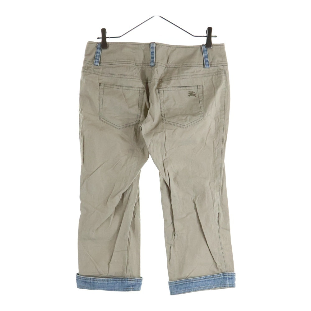BURBERRY BLUE LABEL(バーバリーブルーレーベル) デニム切替 七分丈パンツ レディース ベージュ/インディゴ FQ561-362-70