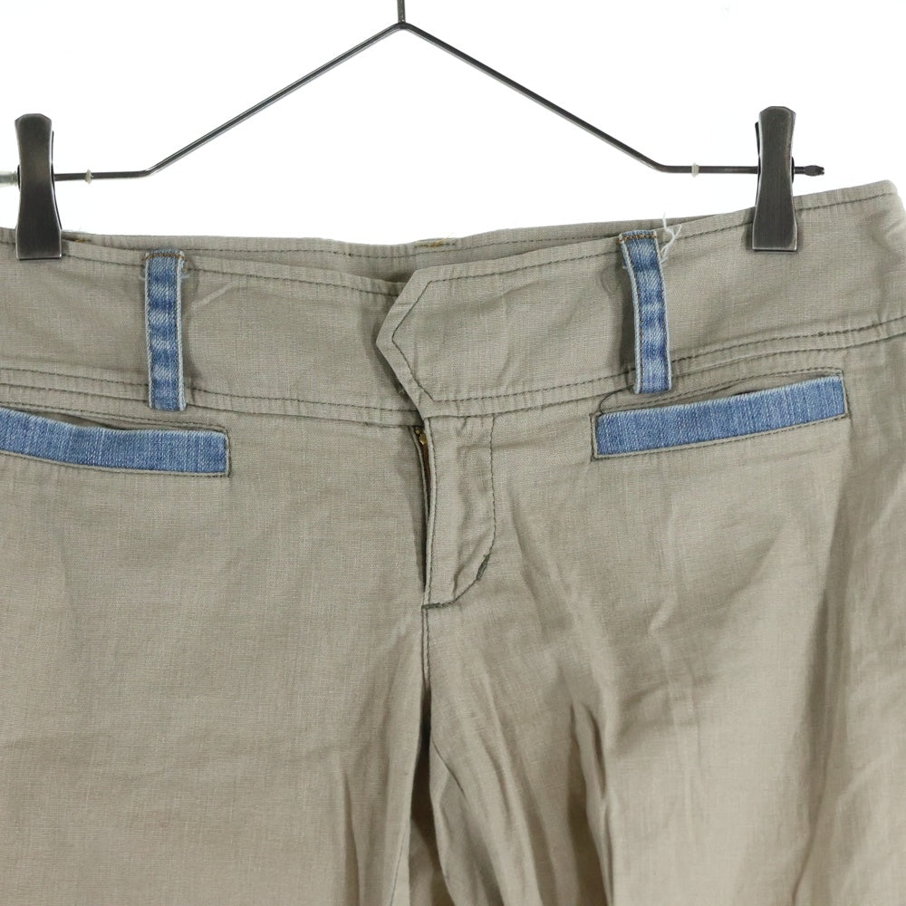 BURBERRY BLUE LABEL(バーバリーブルーレーベル) デニム切替 七分丈パンツ レディース ベージュ/インディゴ FQ561-362-70