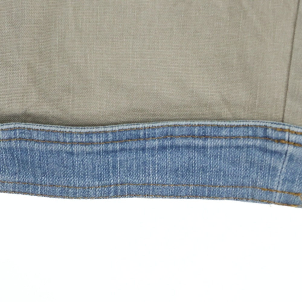 BURBERRY BLUE LABEL(バーバリーブルーレーベル) デニム切替 七分丈パンツ レディース ベージュ/インディゴ FQ561-362-70