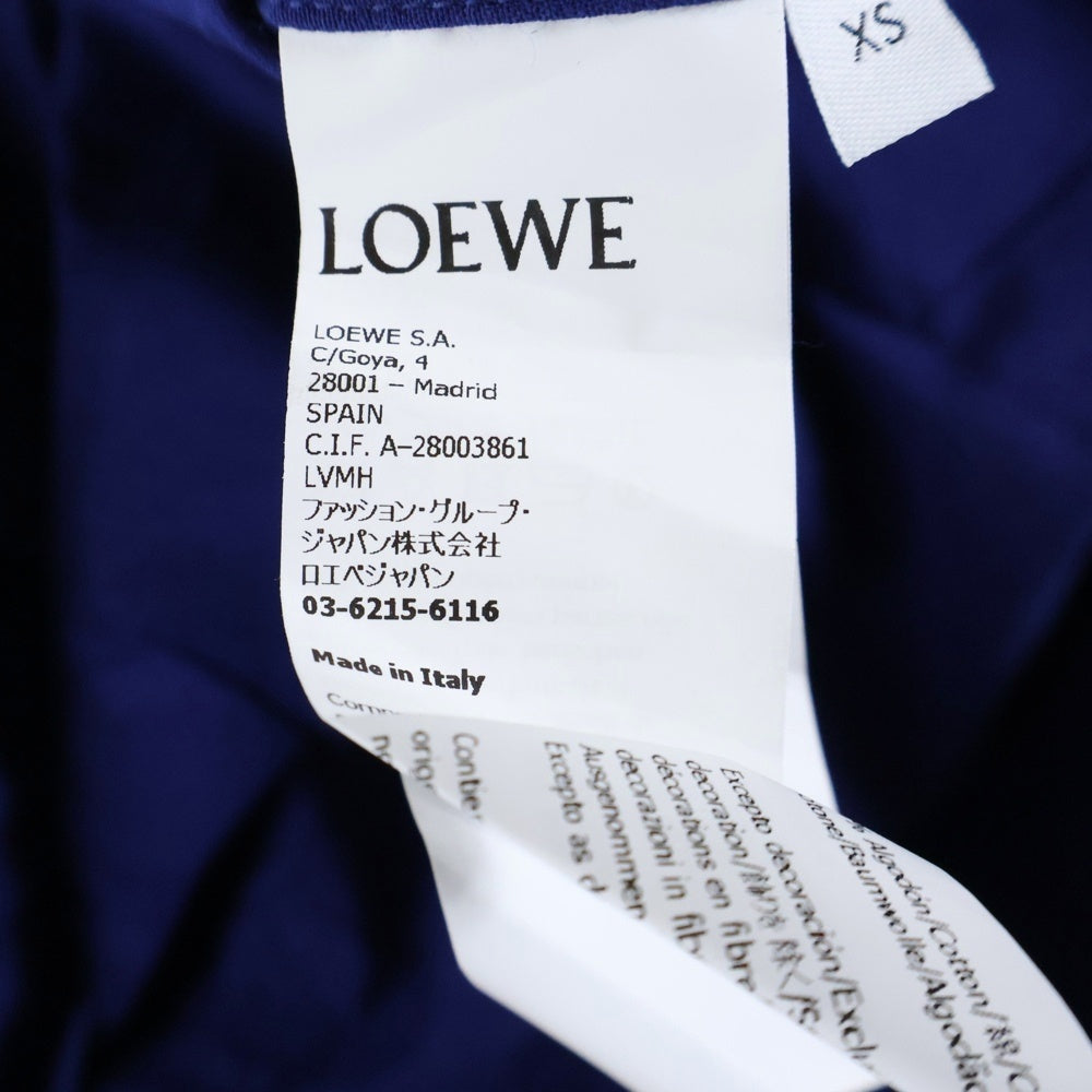 LOEWE(ロエベ) バックアナグラムロゴ フーデッドオーバー長袖シャツ ブルー H526Y05WBB