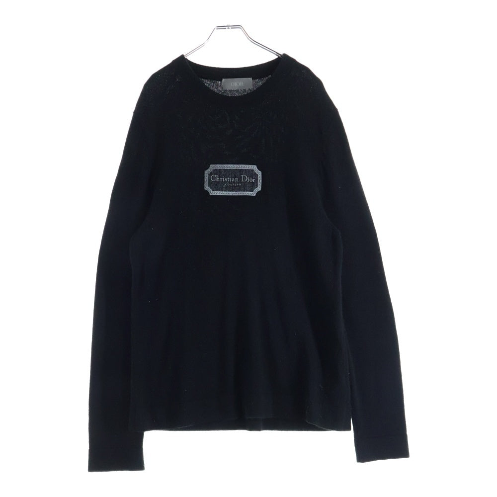 DIOR(ディオール) 24SS COUTUREパッチ カシミアジャージーニット ブラック 243M645AT474