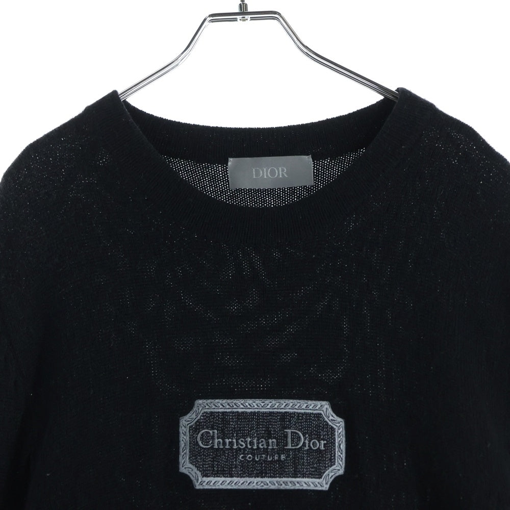 DIOR(ディオール) 24SS COUTUREパッチ カシミアジャージーニット ブラック 243M645AT474