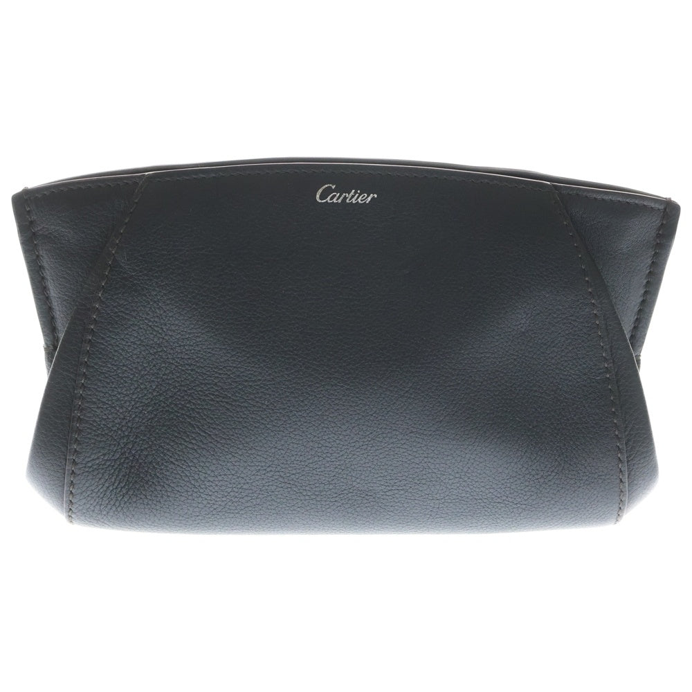 Cartier(カルティエ) Cドゥカルティエ 小物入れ レザーポーチ ブラック