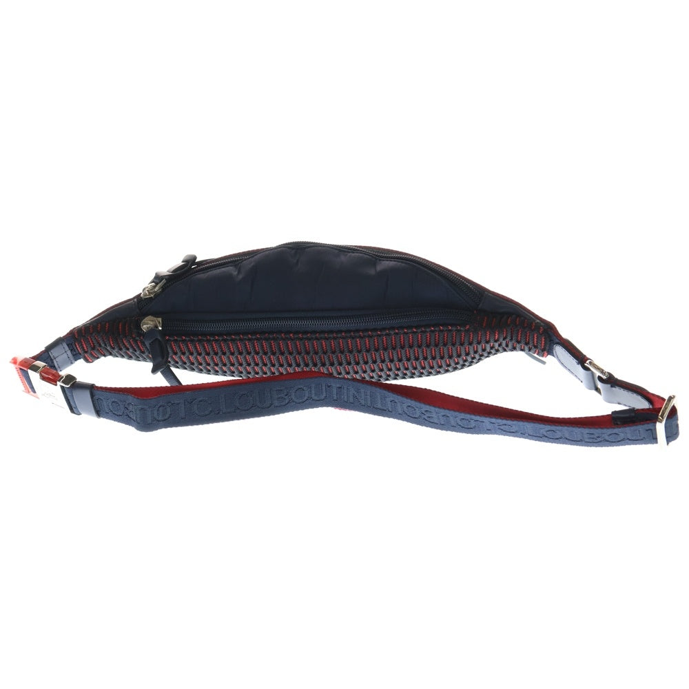 CHRISTIAN LOUBOUTIN(クリスチャンルブタン) PARISNYC パリスニューヨーク スパイクスタッズ ボディバッグ ウェイストバッグ ネイビー/シルバー