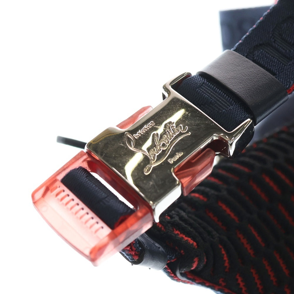 CHRISTIAN LOUBOUTIN(クリスチャンルブタン) PARISNYC パリスニューヨーク スパイクスタッズ ボディバッグ ウェイストバッグ ネイビー/シルバー