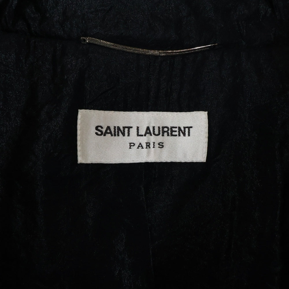 SAINT LAURENT PARIS(サンローランパリ) 22SS エンブロイダリーロゴ サイドライン ナイロントラックジャケット ブラック 684942 Y2E80