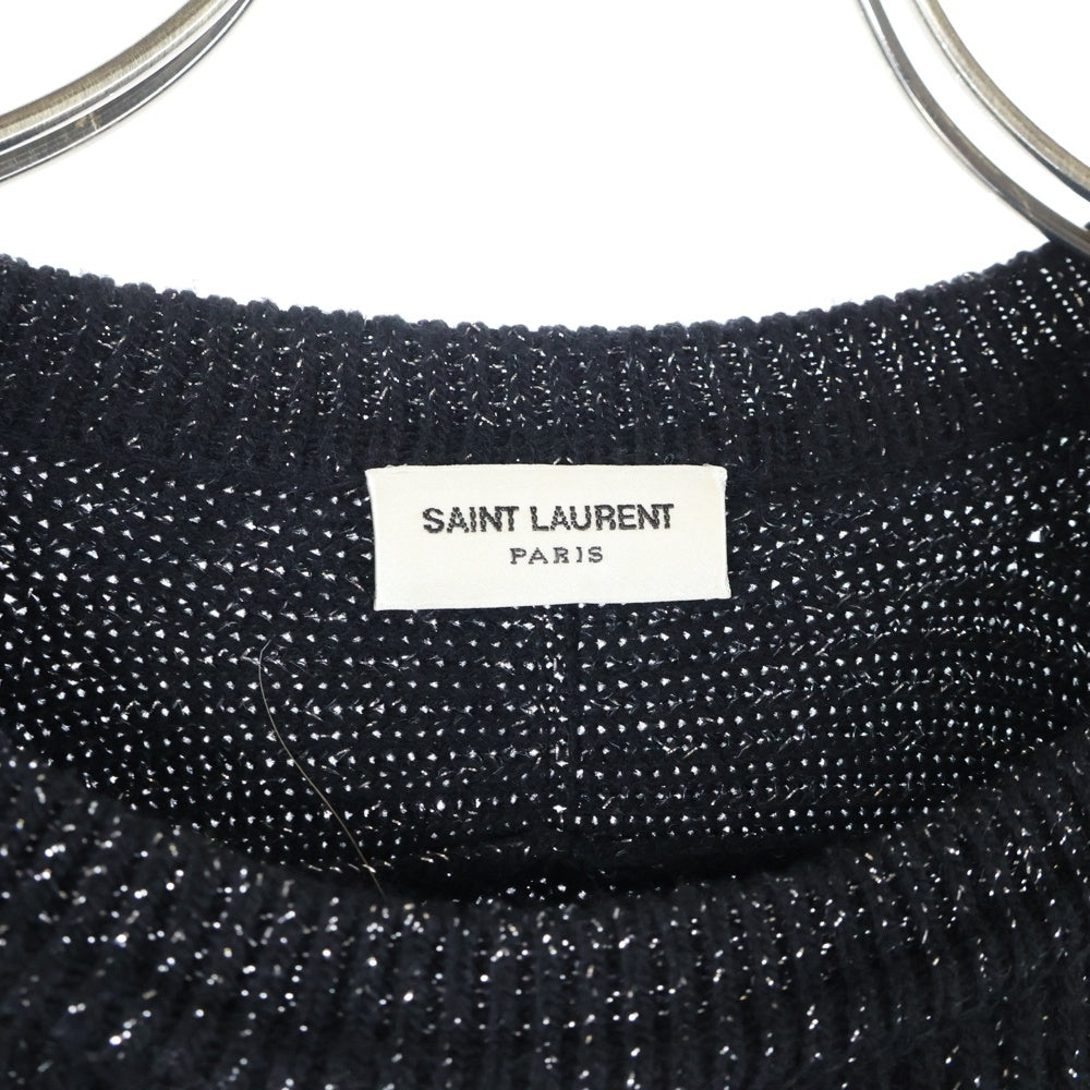 SAINT LAURENT PARIS(サンローランパリ) ラメ入り リブ編み クルー