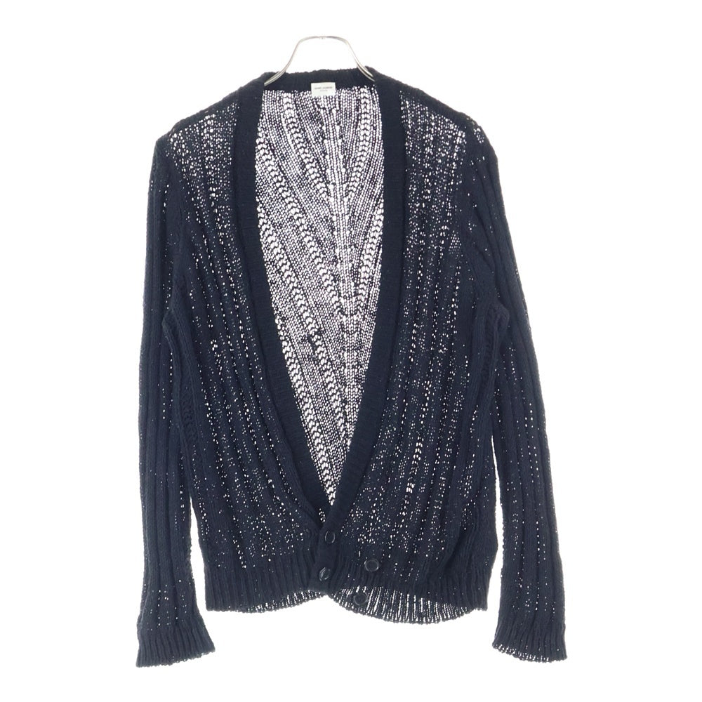 SAINT LAURENT PARIS(サンローランパリ) ローゲージ リブニット カーディガン ブラック 724104 Y75VP