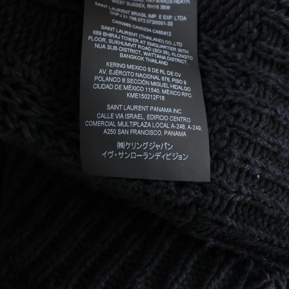 SAINT LAURENT PARIS(サンローランパリ) ローゲージ リブニット カーディガン ブラック 724104 Y75VP