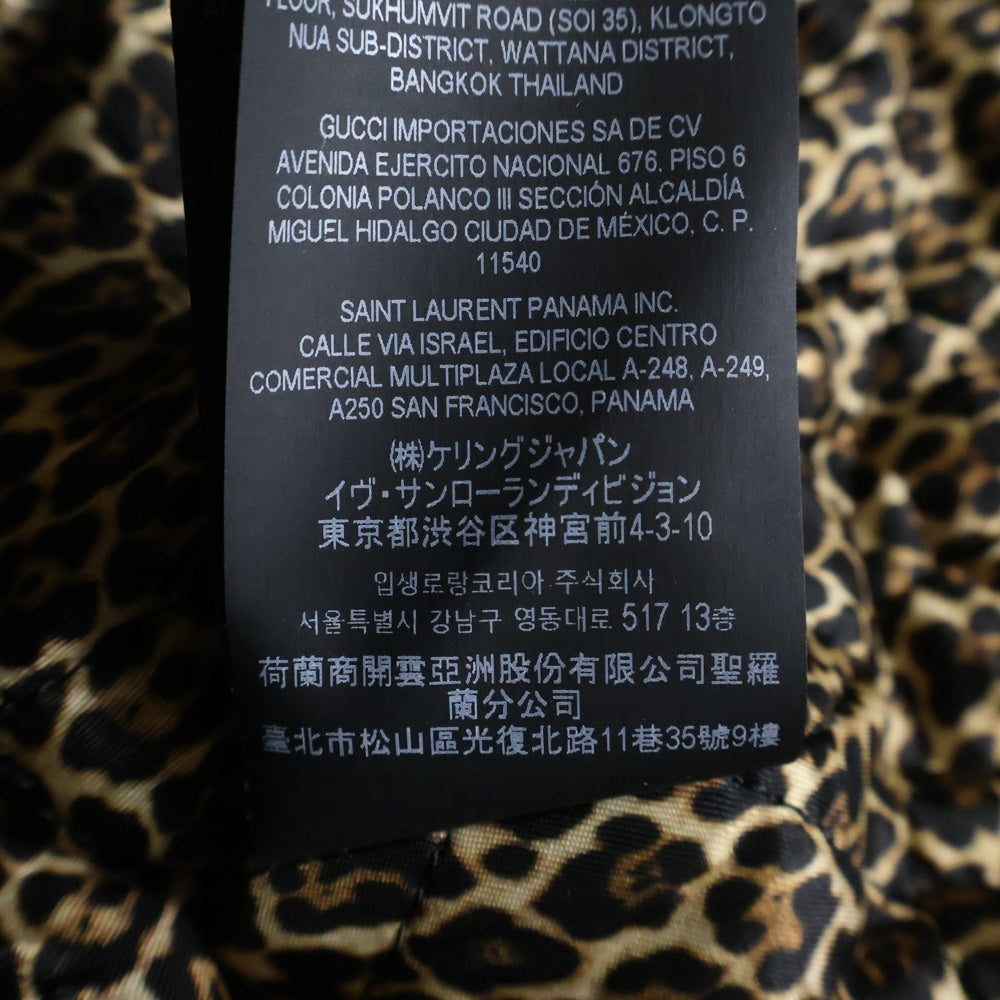 SAINT LAURENT PARIS(サンローランパリ) 21AW 中綿入り ナイロントラッカージャケット 内レオパード柄 ブラック 6951B1 Y245W