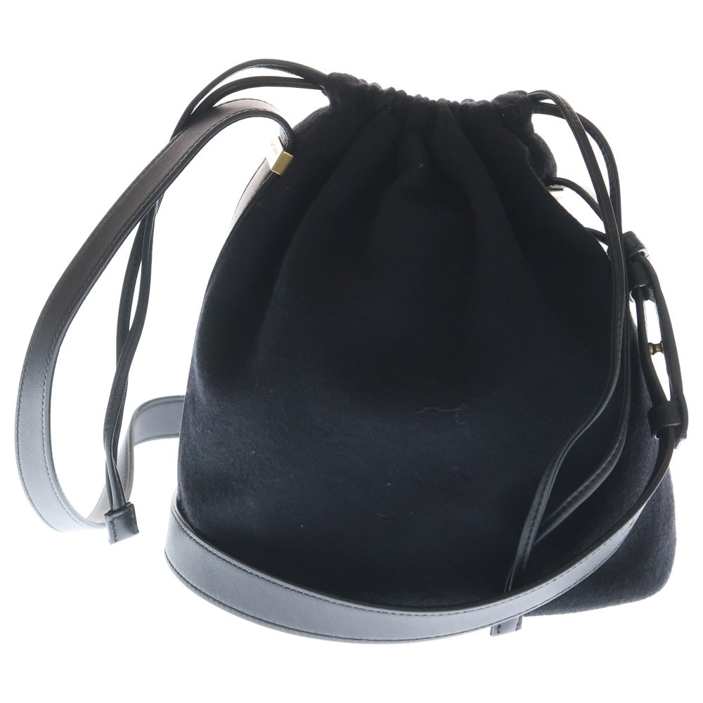 SAINT LAURENT PARIS(サンローランパリ) リヴゴーシュ ウール ショルダーバッグ ブラック/ゴールド 710261