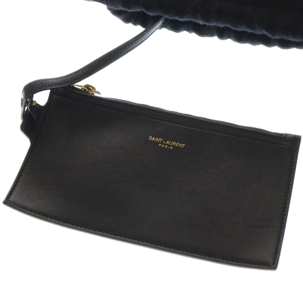 SAINT LAURENT PARIS(サンローランパリ) リヴゴーシュ ウール ショルダーバッグ ブラック/ゴールド 710261