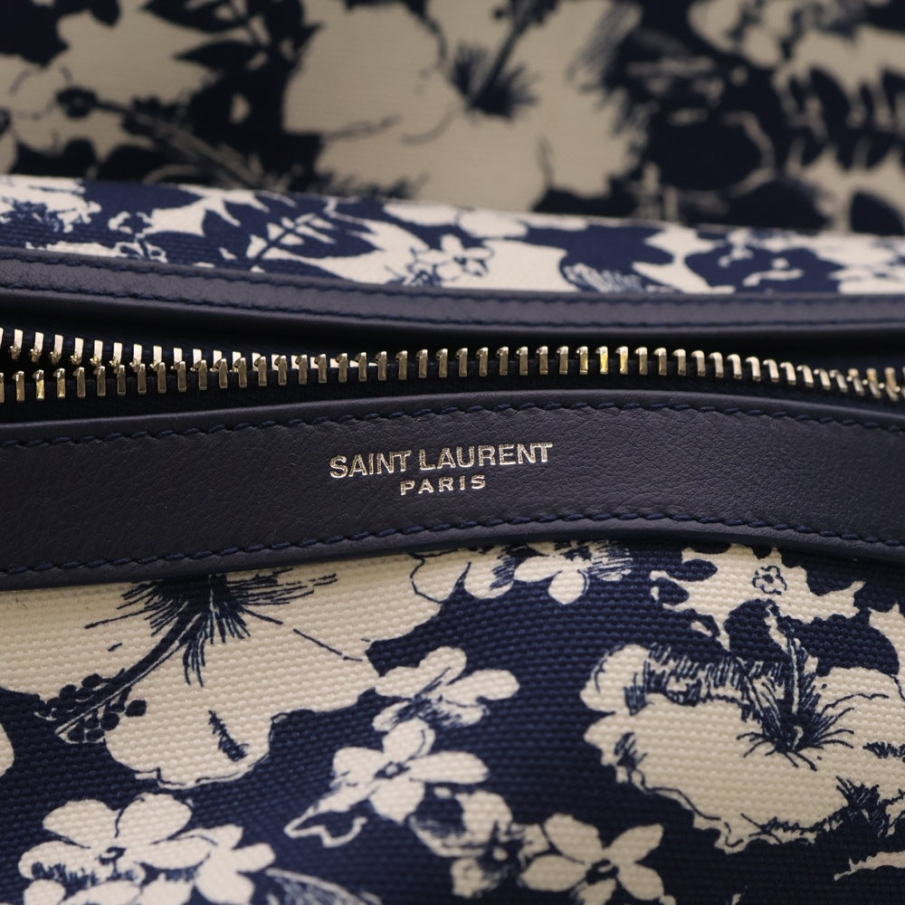 SAINT LAURENT PARIS(サンローランパリ) シティ ハイビスカス柄 バックパック リュック ブルー 534967