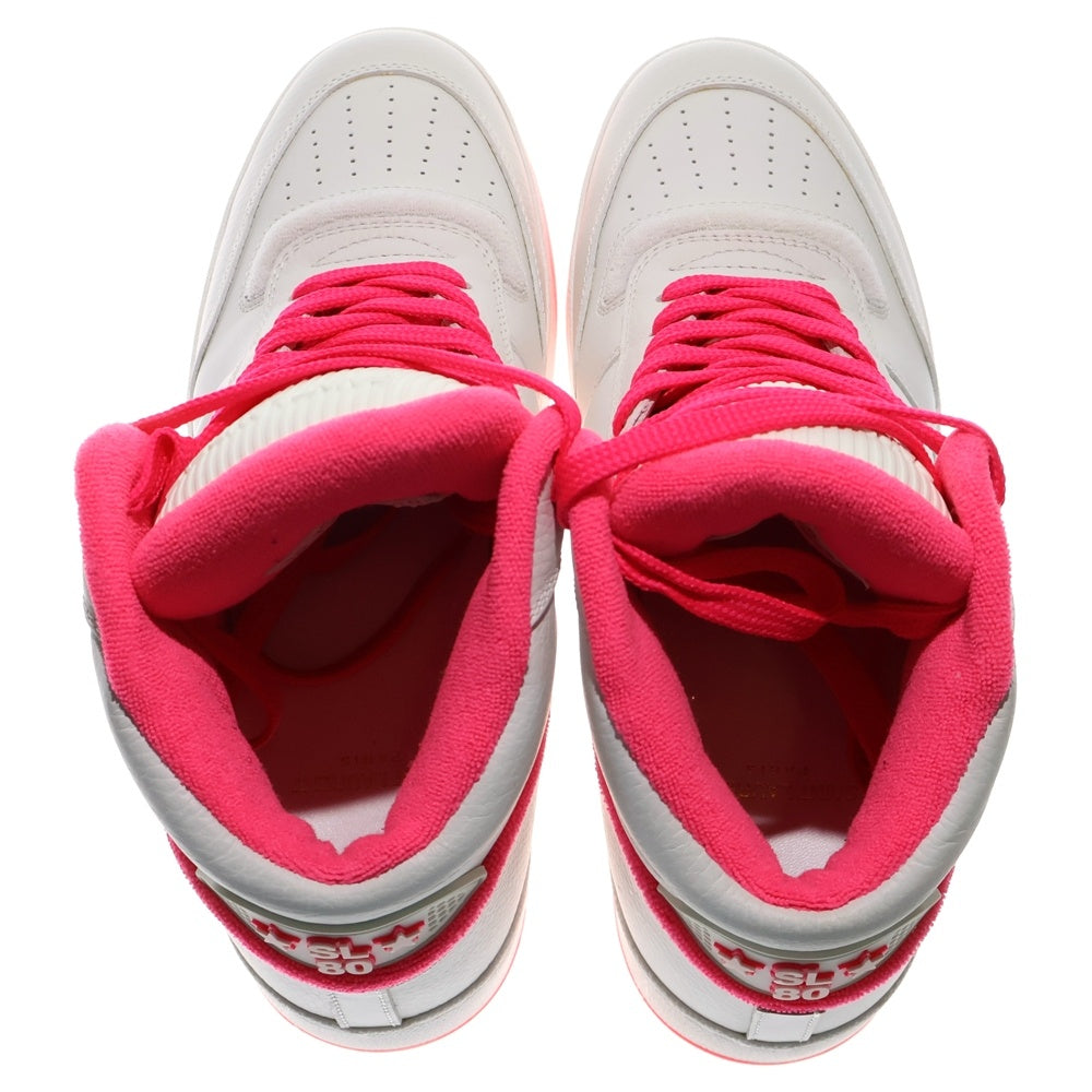 SAINT LAURENT PARIS(サンローランパリ) SL80 レザー ハイカットスニーカー シューズ ホワイト/ピンク 711250