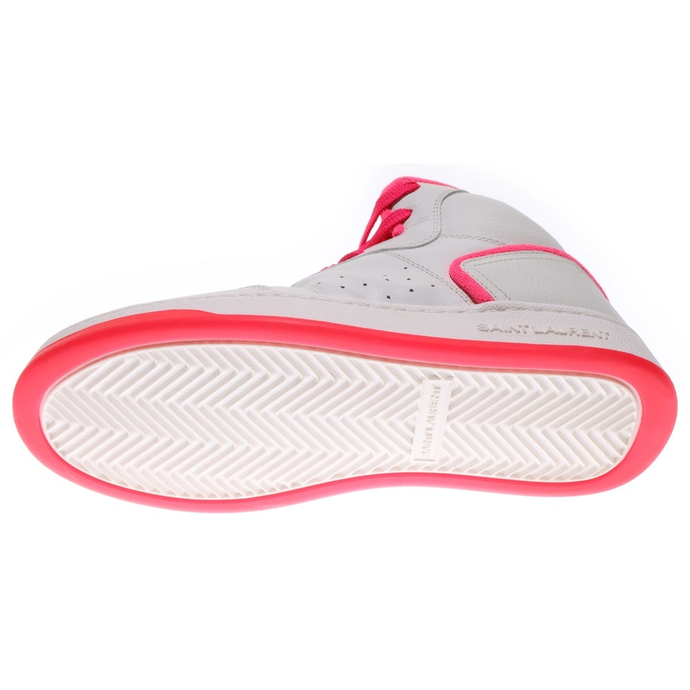 SAINT LAURENT PARIS(サンローランパリ) SL80 レザー ハイカットスニーカー シューズ ホワイト/ピンク 711250