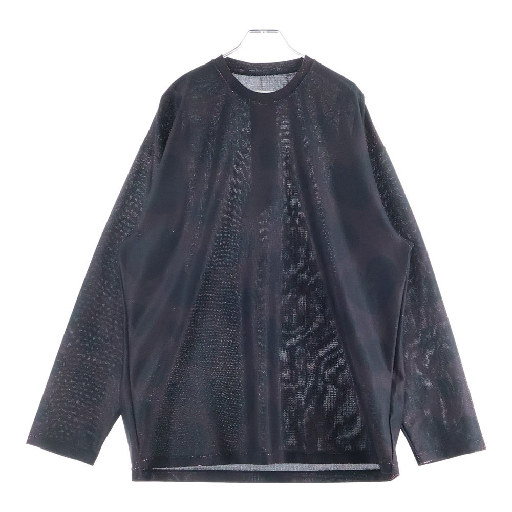 doublet(ダブレット) 25AW HEART PRINT SPARKLING L/S T-SHIRT ハート プリント スパークリング 長袖シャツ ジャージ ブラック/ピンク 25AW60CS418