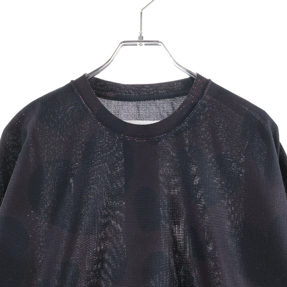doublet(ダブレット) 25AW HEART PRINT SPARKLING L/S T-SHIRT ハート プリント スパークリング 長袖シャツ ジャージ ブラック/ピンク 25AW60CS418