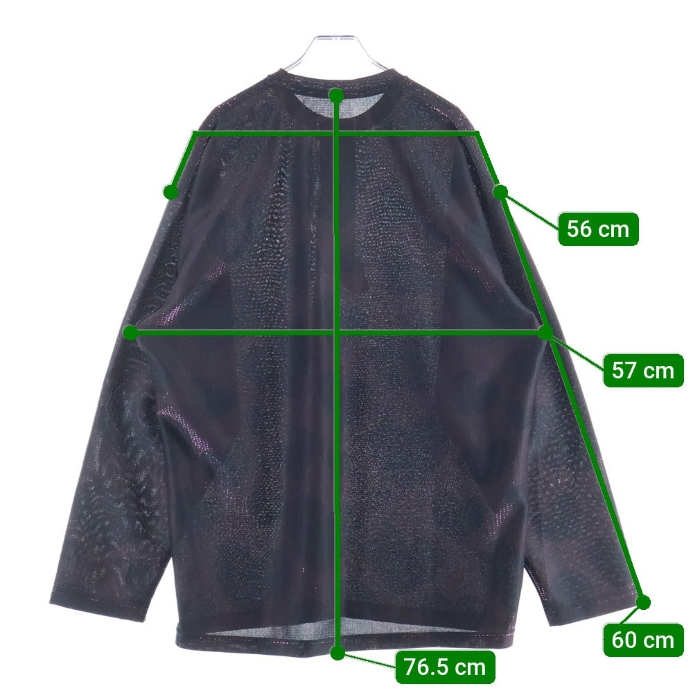 doublet(ダブレット) 25AW HEART PRINT SPARKLING L/S T-SHIRT ハート プリント スパークリング 長袖シャツ ジャージ ブラック/ピンク 25AW60CS418