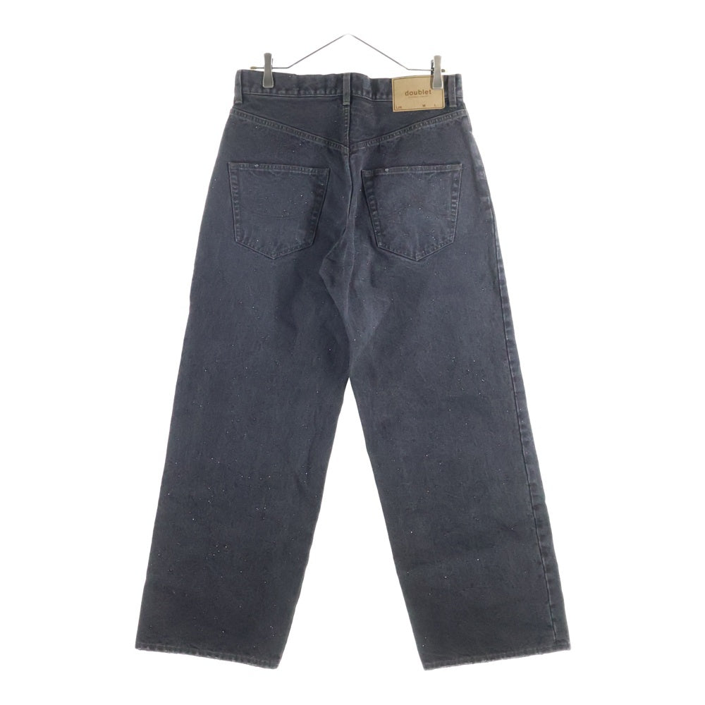 doublet(ダブレット) 25AW WOVEN SEQUIN DENIM PANTS ウーブン スパンコール デニム パンツ ブラック 25AW08PT317