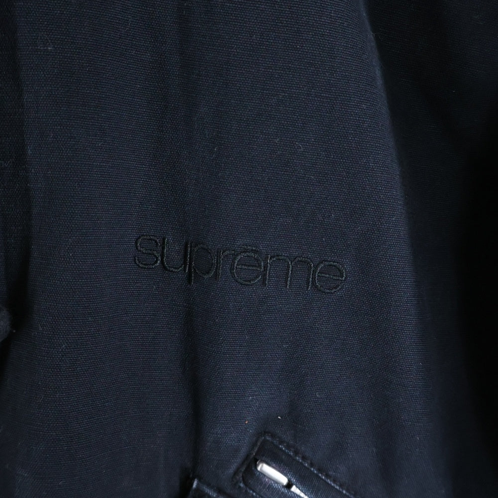 SUPREME(シュプリーム) 24AW Leather Collar Utility Jacket レザーカラー ユーティリティ ジップアップ ジャケット ブルゾン ブラック