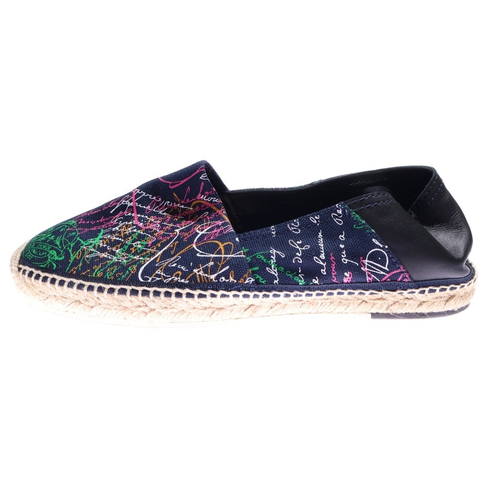 Berluti(ベルルッティ) カリグラフィ エスパドリーユ キャンバス スリッポン フラットシューズ ネイビー