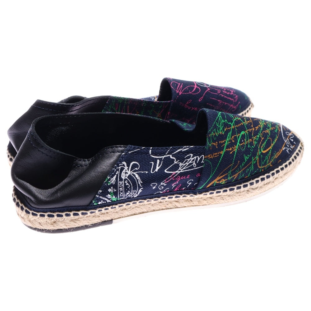 Berluti(ベルルッティ) カリグラフィ エスパドリーユ キャンバス スリッポン フラットシューズ ネイビー