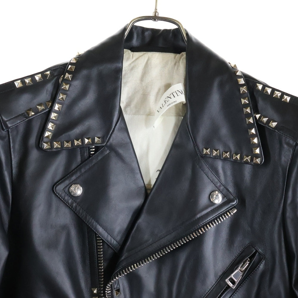VALENTINO(ヴァレンティノ) ロックスタッズ 中綿 WZIP レザー ダブル