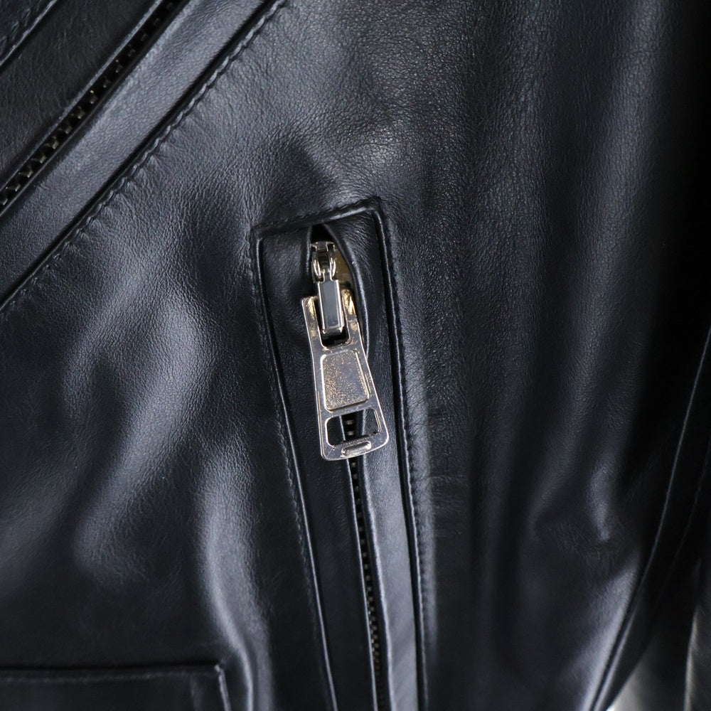 VALENTINO(ヴァレンティノ) ロックスタッズ 中綿 WZIP レザー ダブルライダースジャケット ブラック NV3NA05P4D3