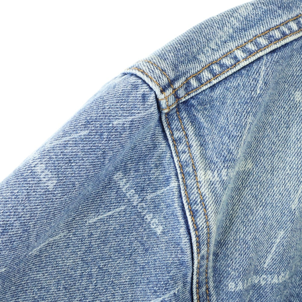 BALENCIAGA(バレンシアガ) DENIM ALL OVER LOGO JACKET 620731 TJW53 ロゴプリントデニムジャケット インディゴ