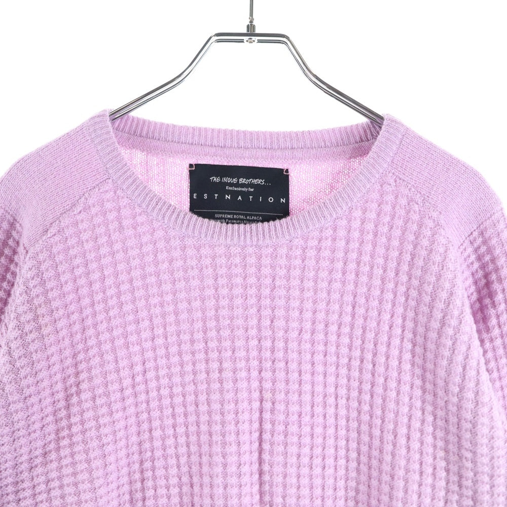 ESTNATION(エストネーション) ×THE INOUE BROTHERS イノウエブラザーズ アルパカ リブクルーネックセーター ピンク