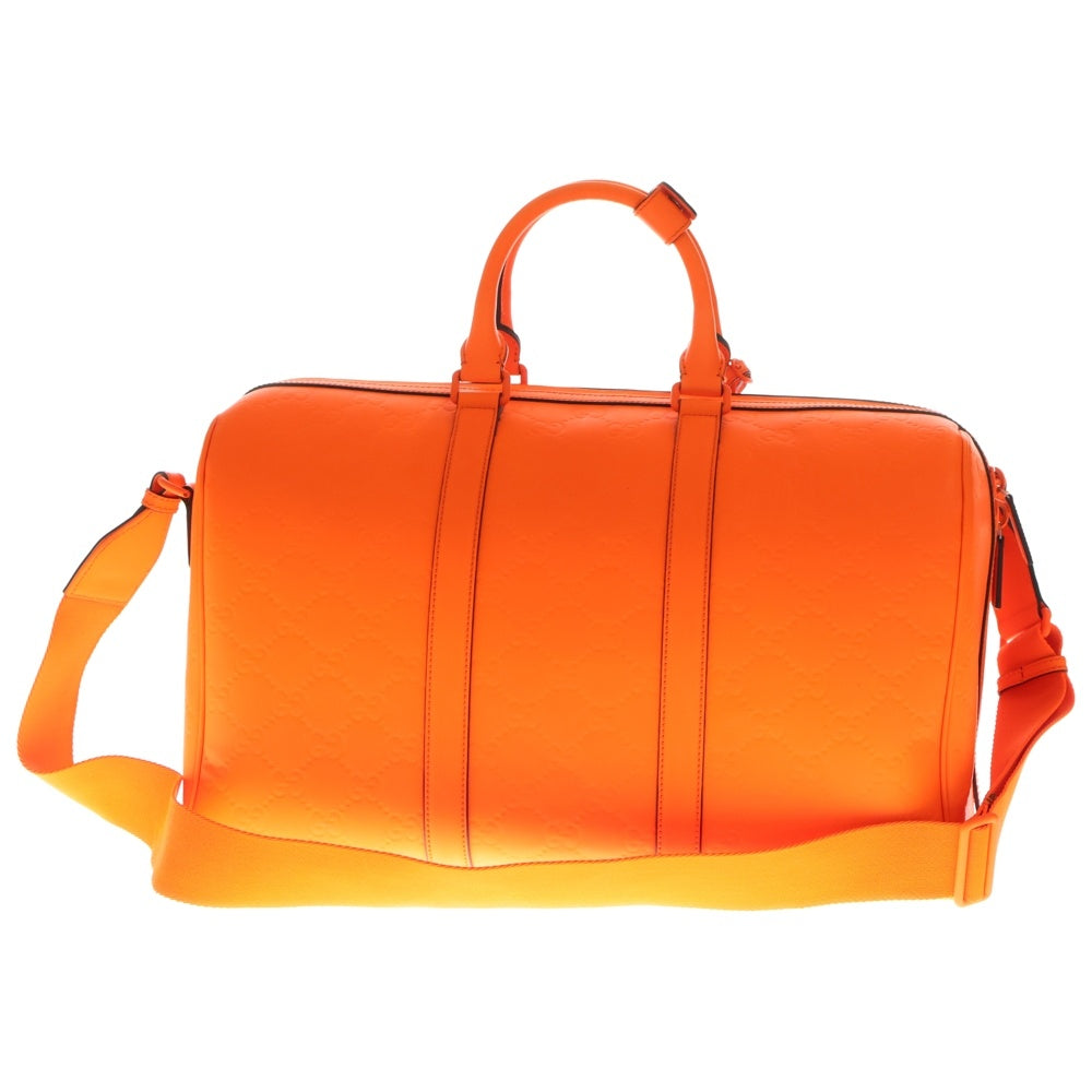 GUCCI(グッチ) ラバーエフェクト ミディアム ダッフルバッグ ボストンバッグ オレンジ 771235