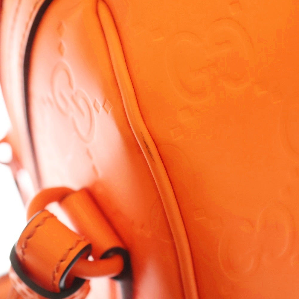 GUCCI(グッチ) ラバーエフェクト ミディアム ダッフルバッグ ボストンバッグ オレンジ 771235