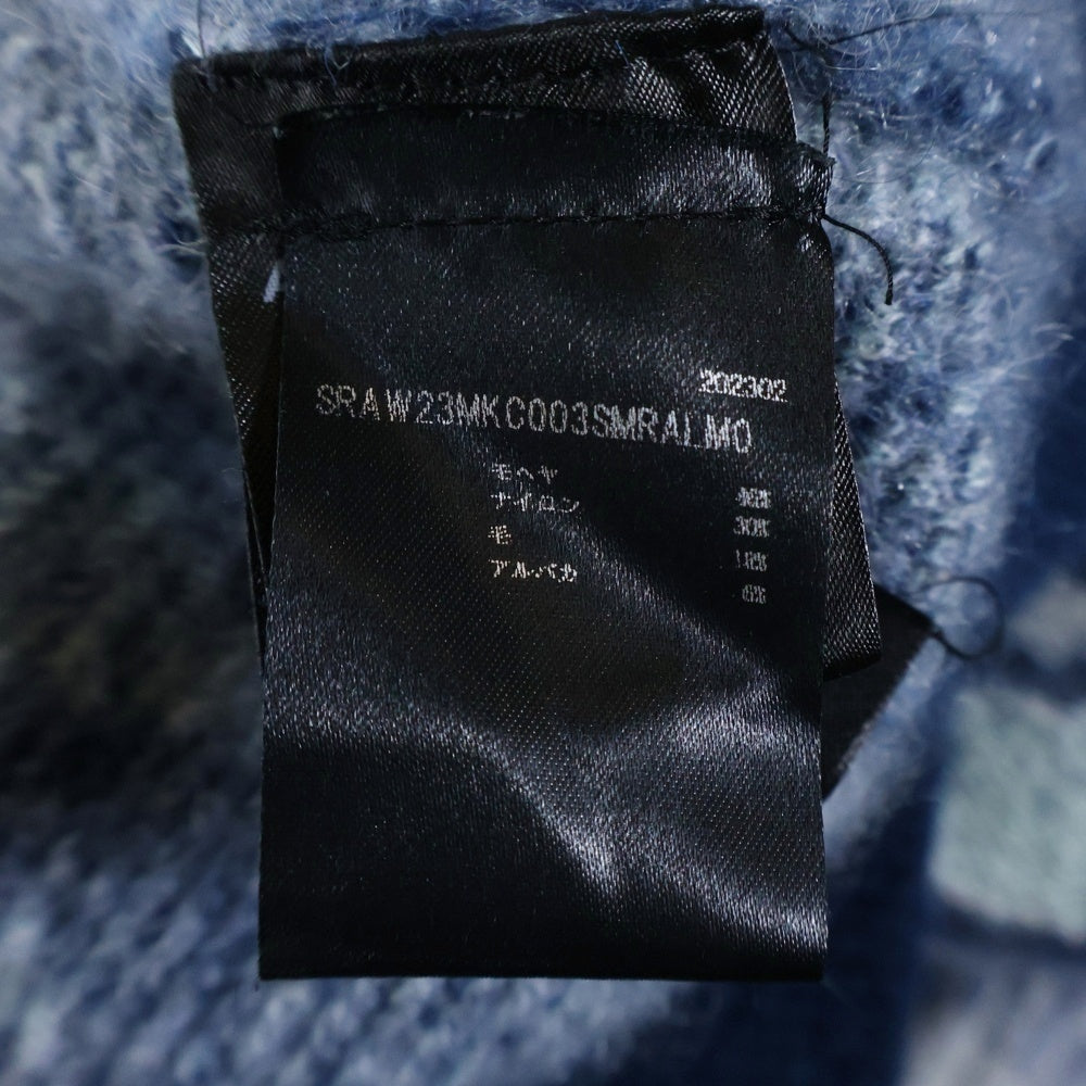 AMIRI(アミリ) ARGYLE MOHAIR CARDIGAN アーガイルチェック総柄 モヘヤ混 ニット カーディガン ブルー