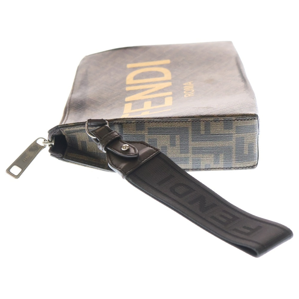 FENDI(フェンディ) ズッカ柄 ロゴ セカンドバッグ クラッチバッグ ブラウン レザー 7VA564 AJJ4