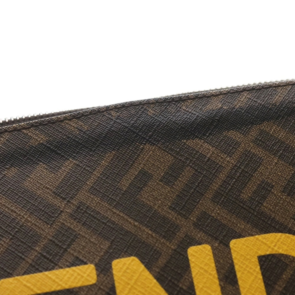 FENDI(フェンディ) ズッカ柄 ロゴ セカンドバッグ クラッチバッグ ブラウン レザー 7VA564 AJJ4
