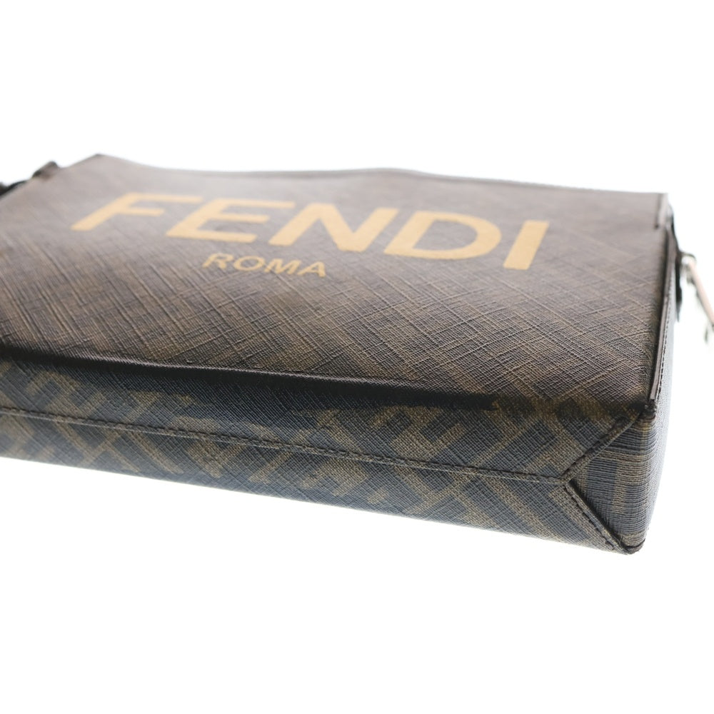 FENDI フェンディ ズッカ柄 ロゴ セカンドバッグ クラッチバッグ ブラウン レザー 7VA564 AJJ4 FENDI(フェンディ) ズッカ柄 ロゴ セカンドバッグ クラッチバッグ