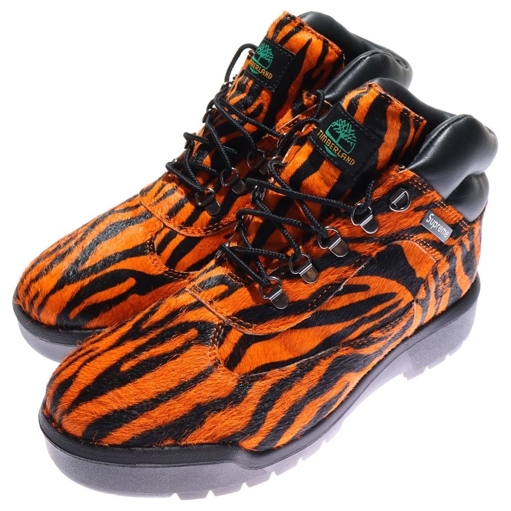 SUPREME(シュプリーム) 24AW ×Timberland Field Boot Tiger フィールドブーツ タイガー オレンジ/ブラック TB 0A6EUN ENA