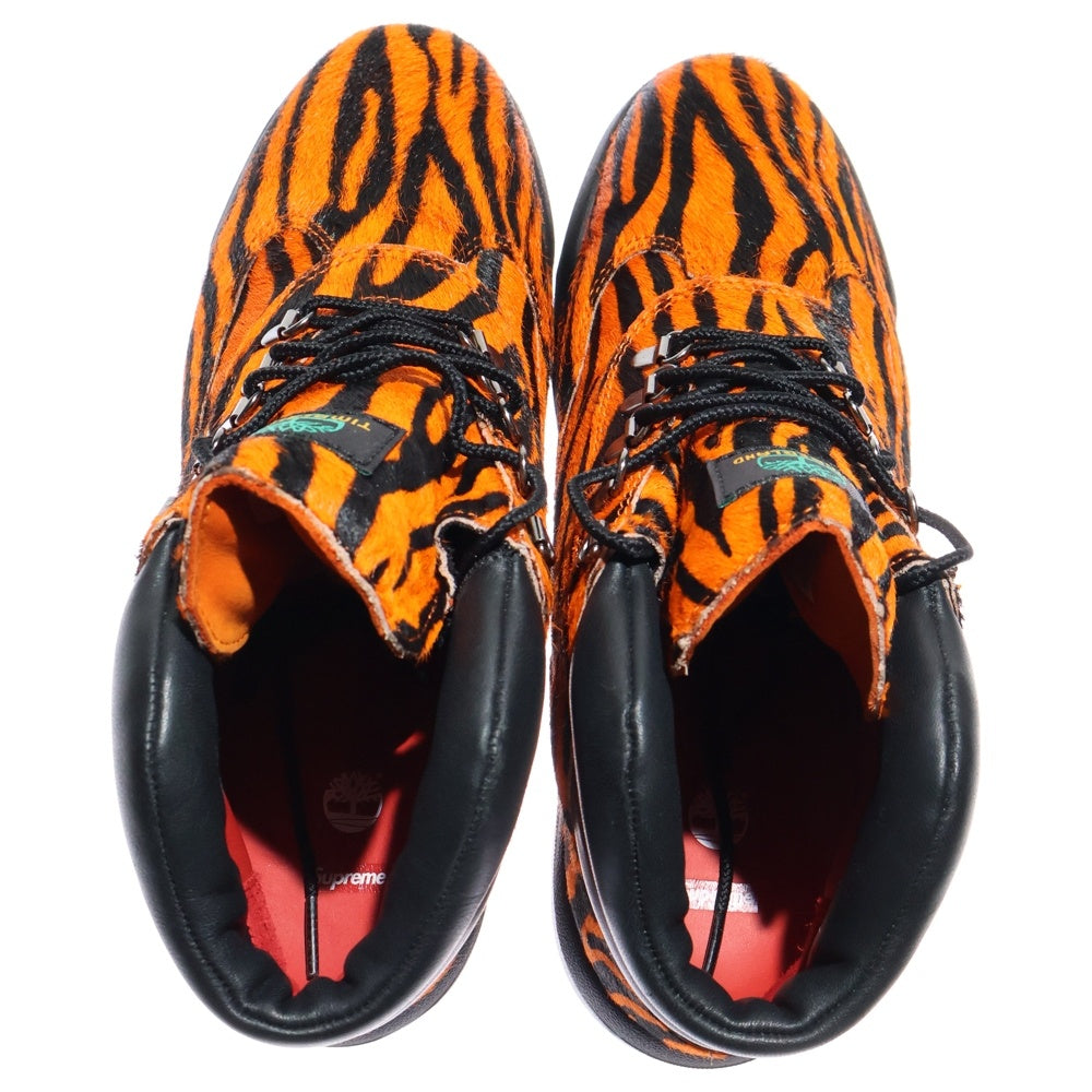 SUPREME(シュプリーム) 24AW ×Timberland Field Boot Tiger フィールドブーツ タイガー オレンジ/ブラック TB 0A6EUN ENA