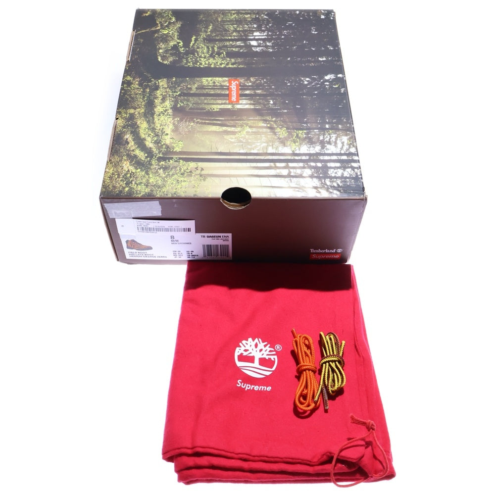 SUPREME(シュプリーム) 24AW ×Timberland Field Boot Tiger フィールドブーツ タイガー オレンジ/ブラック TB 0A6EUN ENA