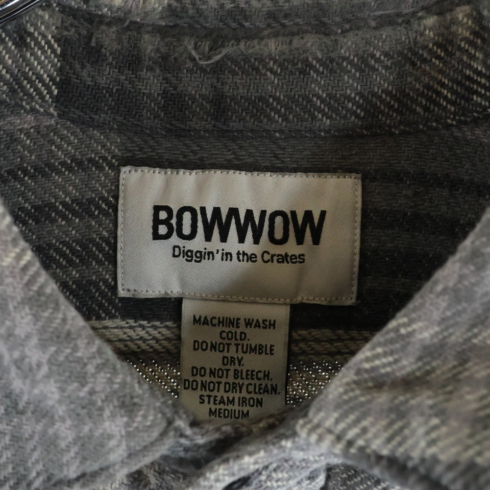 BOWWOW(バウワウ) REPAIR AGEING FLANNEL SHIRTS ダメージ加工 フランネルシャツ 長袖シャツ グレー